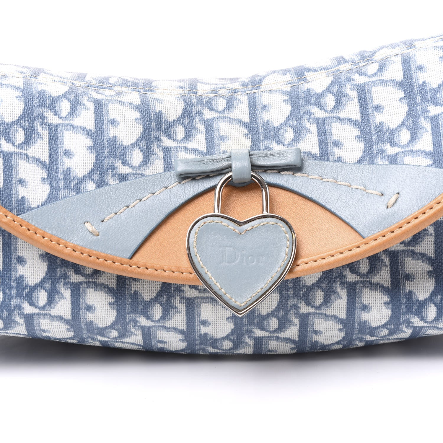 Christian Dior Monogram Romantique Trotter Flap Bag Blue 579920 Christian Dior Monogram Romantique Trotter Flap Bag Blue 579920