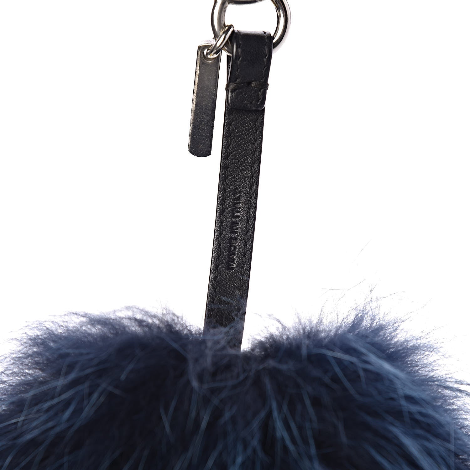 Fendi Fox Rabbit Goat Mink Fur Vitello Flamingo Zesty Monster Bag Bug Charm Navy Yellow 3 of 4