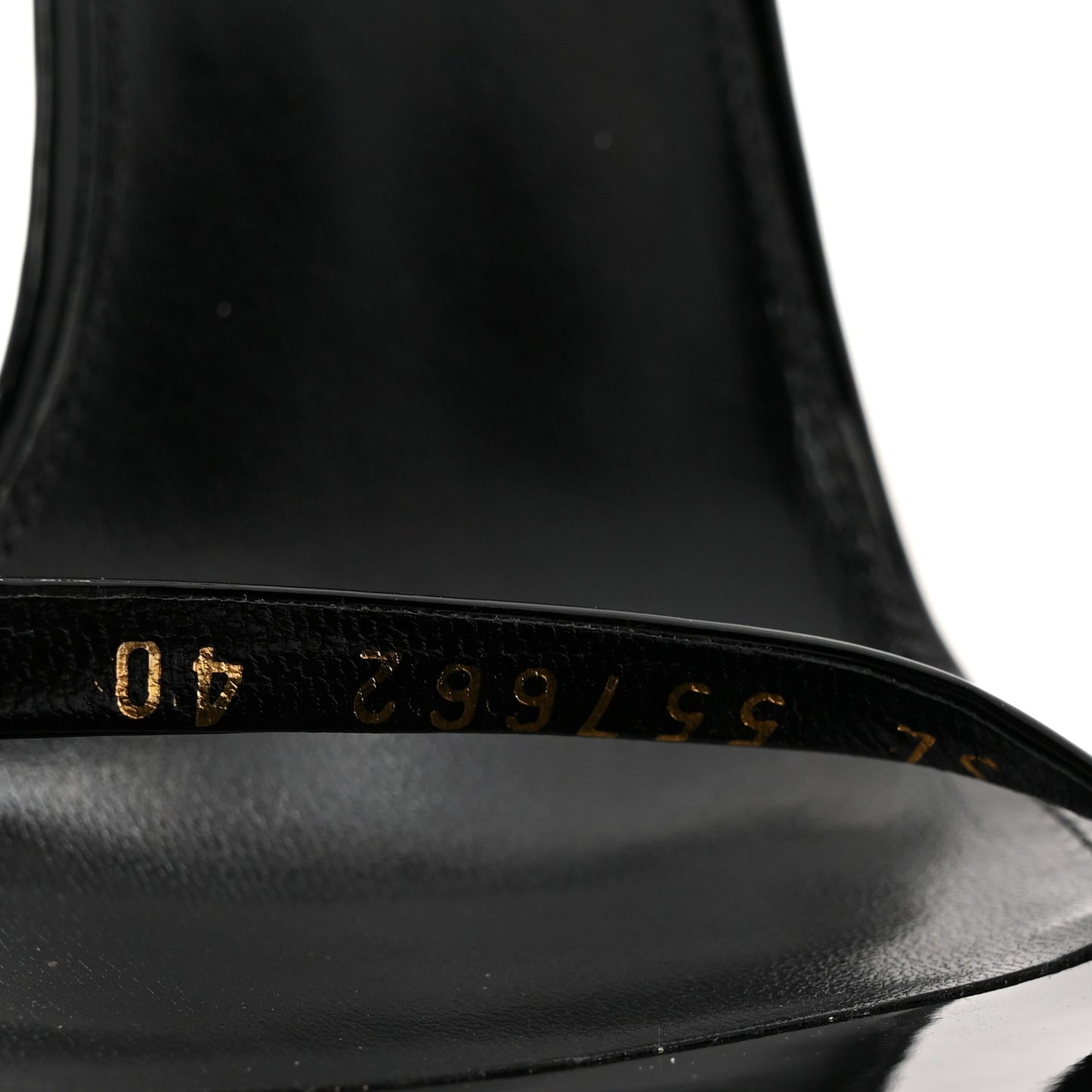 Patent Calfskin Opyum 110 Sandals 40 Black Gold