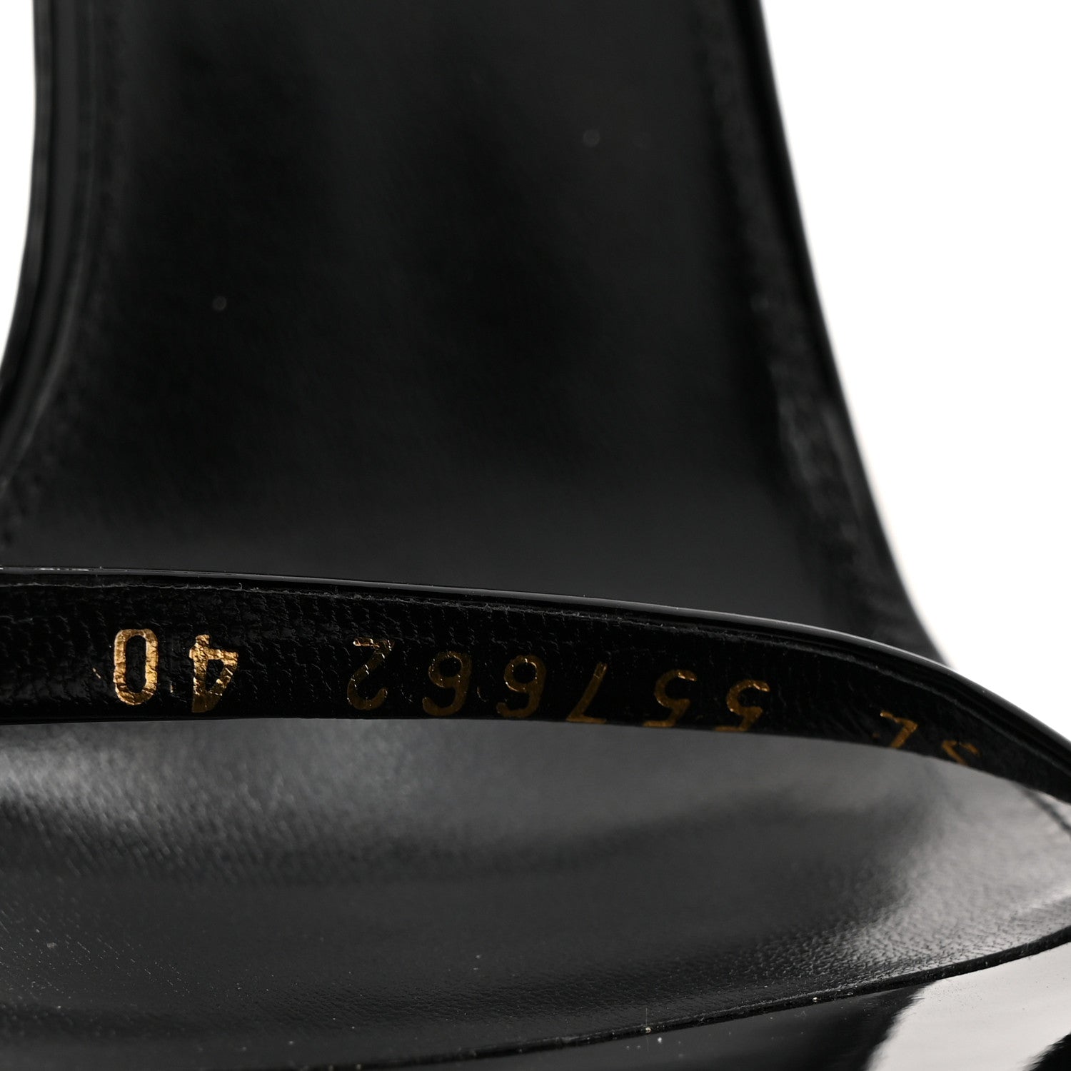 Saint Laurent Patent Calfskin Opyum 110 Sandals 40 Black Gold 9 of 10
