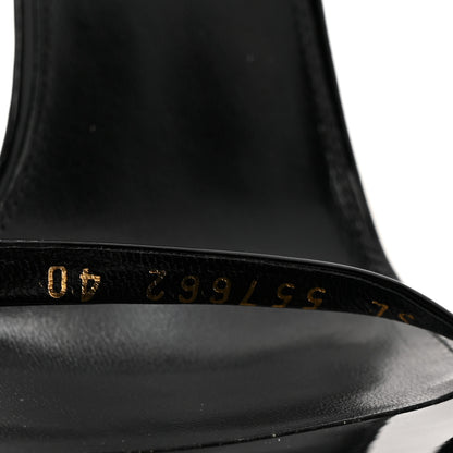 Saint Laurent Patent Calfskin Opyum 110 Sandals 40 Black Gold 9 of 10