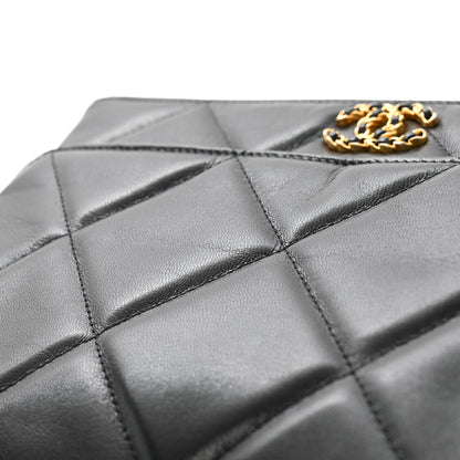 Chanel Goatskin Quilted Chanel 19 Pouch Black 8 of 9