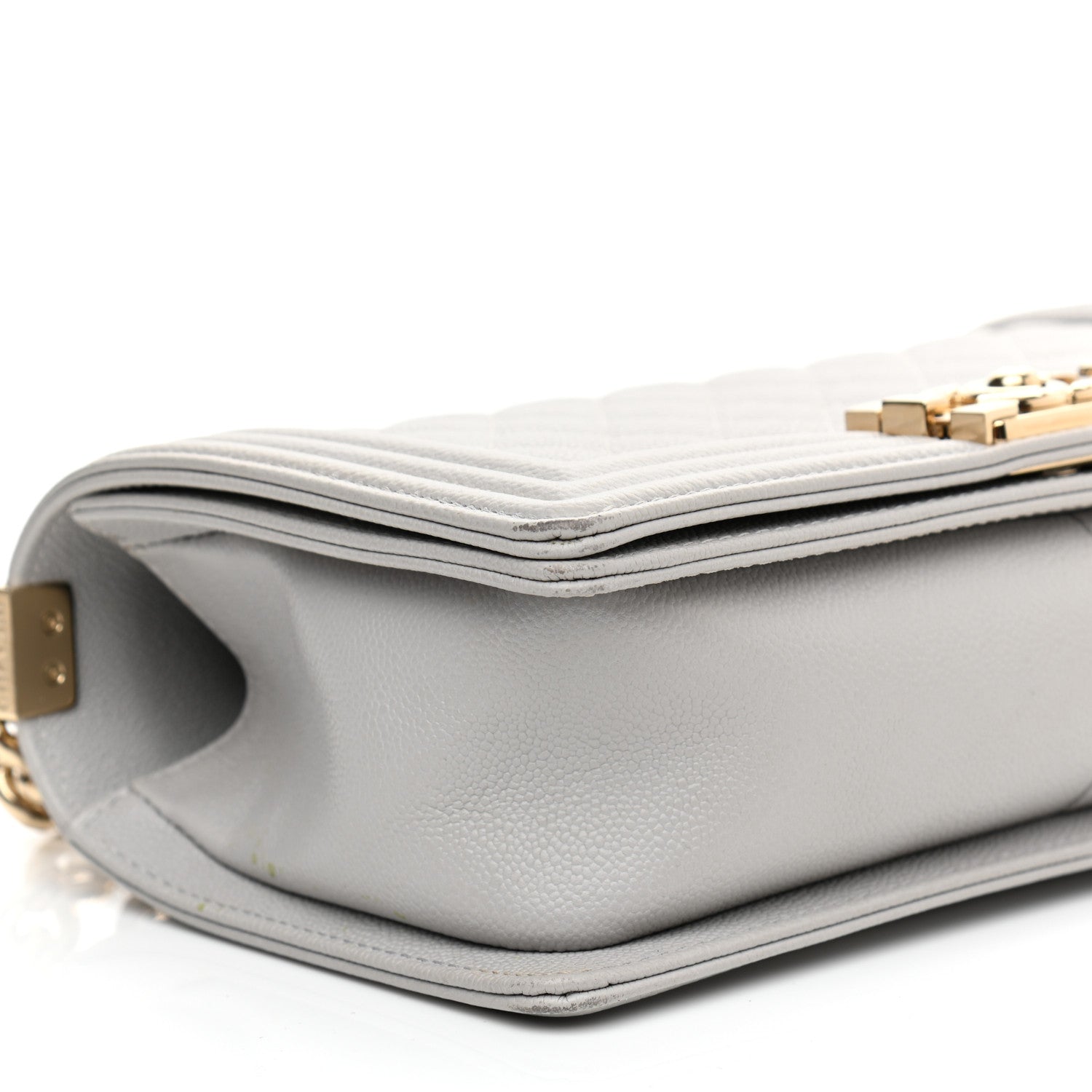 Chanel Caviar Quilted Medium Boy Flap Light Grey 8 of 11