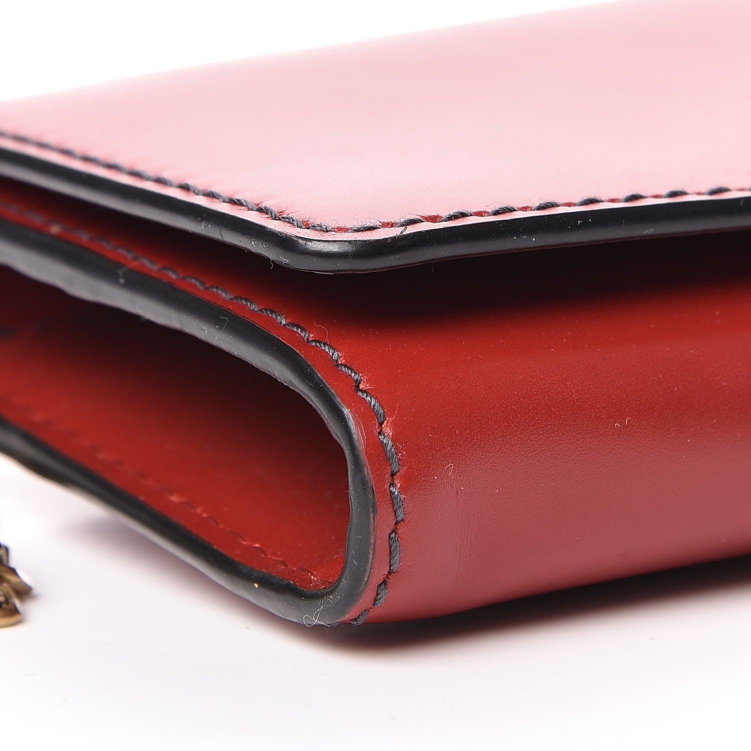 Christian Dior Calfskin D Fence Croisiere Chain Wallet Red 9 of 12