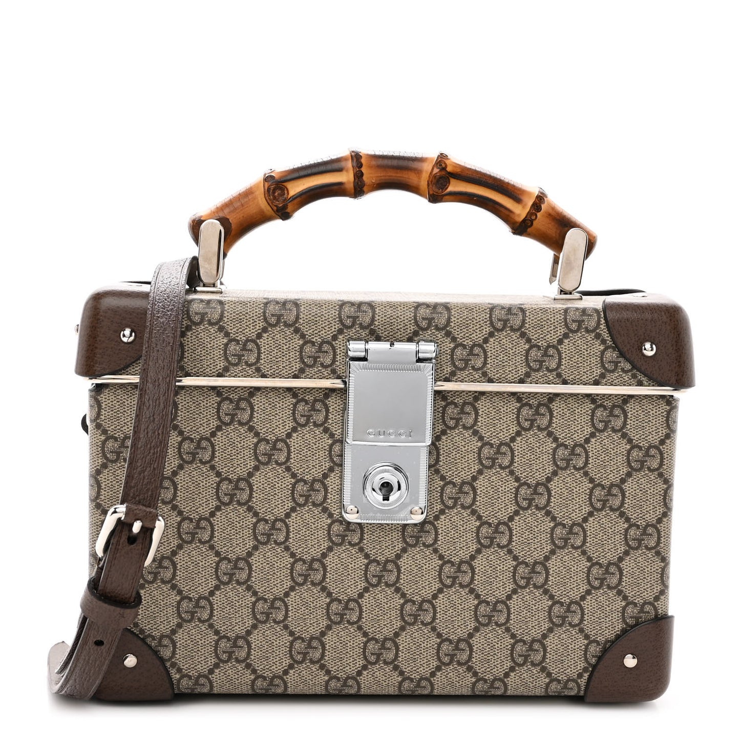 GG Supreme Monogram Globe-Trotter Beauty Case Brown