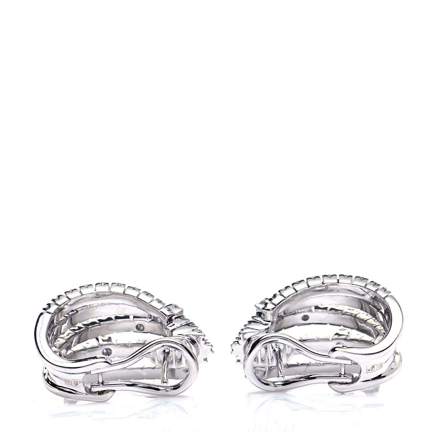 Damiani 18K White Gold Diamond Notte Di San Lorenzo Earrings 4 of 6