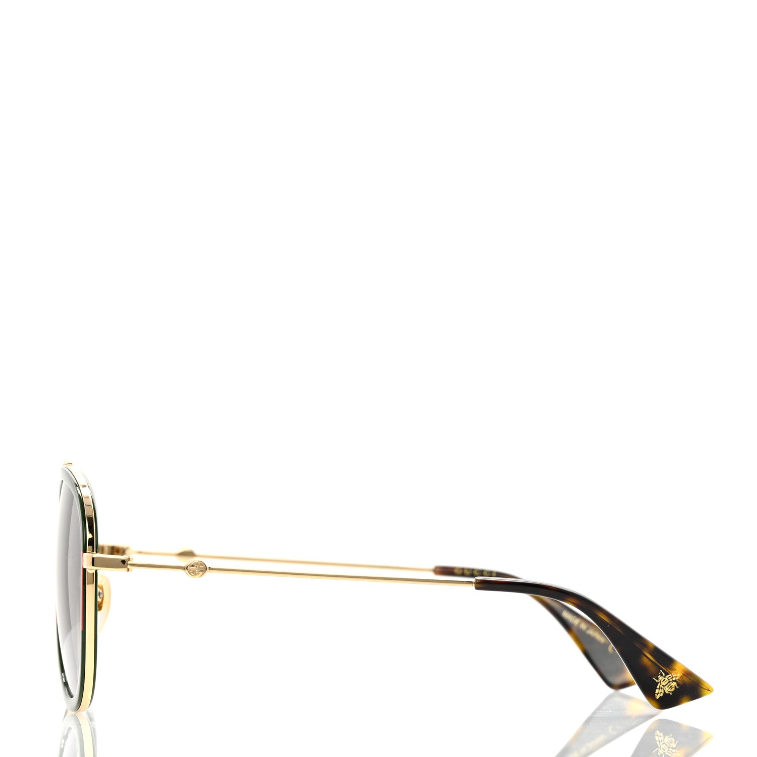Gucci Acetate Web Aviator Sunglasses GG0062S Green Red 3 of 9