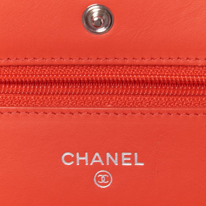 Chanel Patent Striped Wallet On Chain WOC Red 7 of 9
