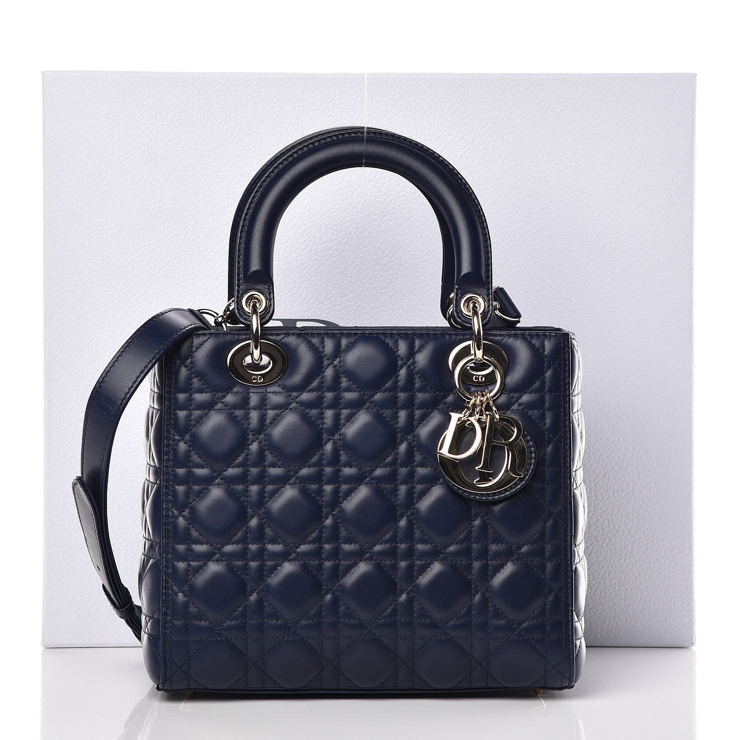 Christian Dior Lambskin Cannage Medium Lady Dior Indigo Blue 10 of 10
