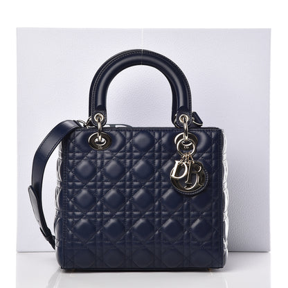 Christian Dior Lambskin Cannage Medium Lady Dior Indigo Blue 10 of 10