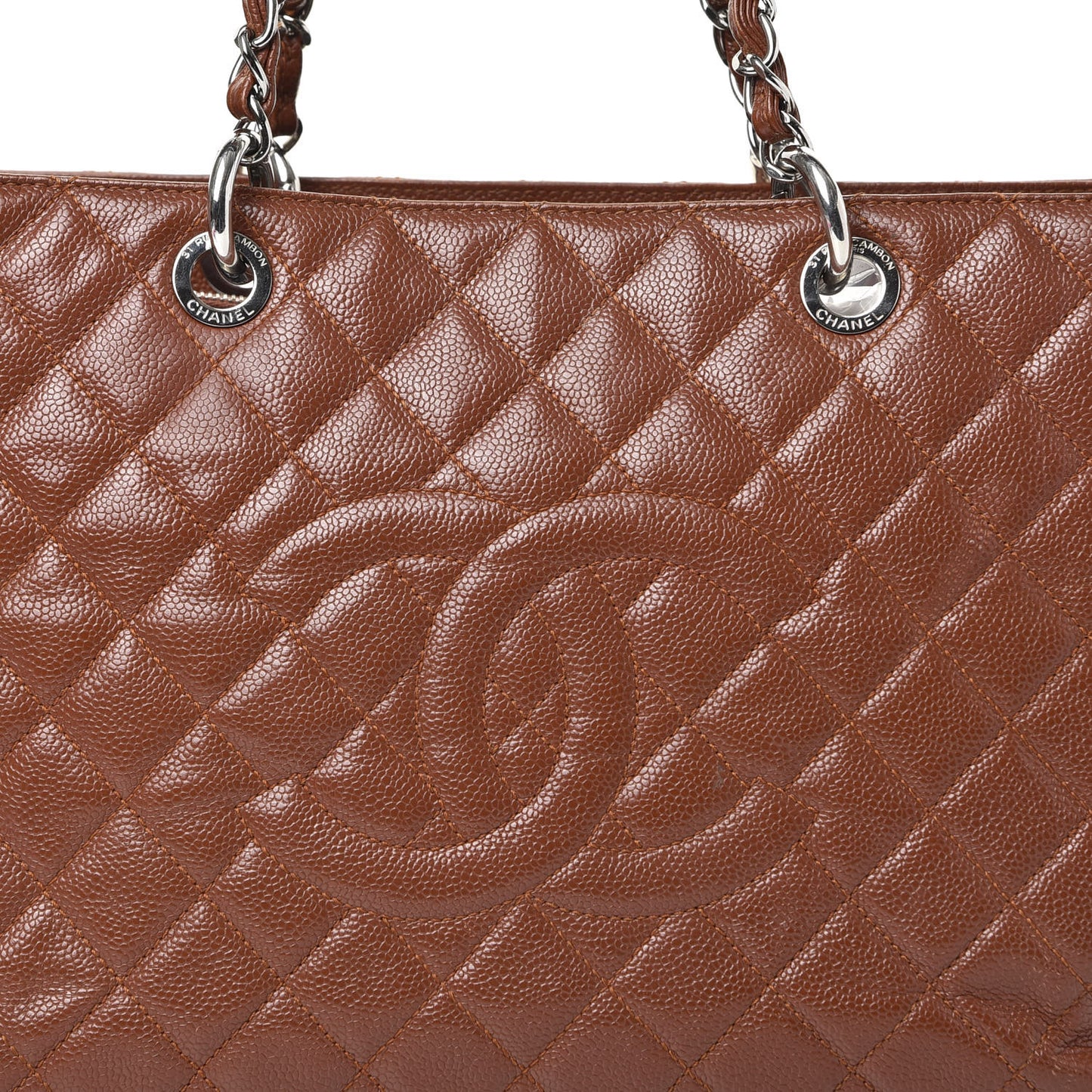 Caviar Quilted XL Grand Shopping Tote GST Brown