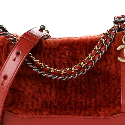 Chanel Shearling Small Gabrielle Hobo Red 8 of 10