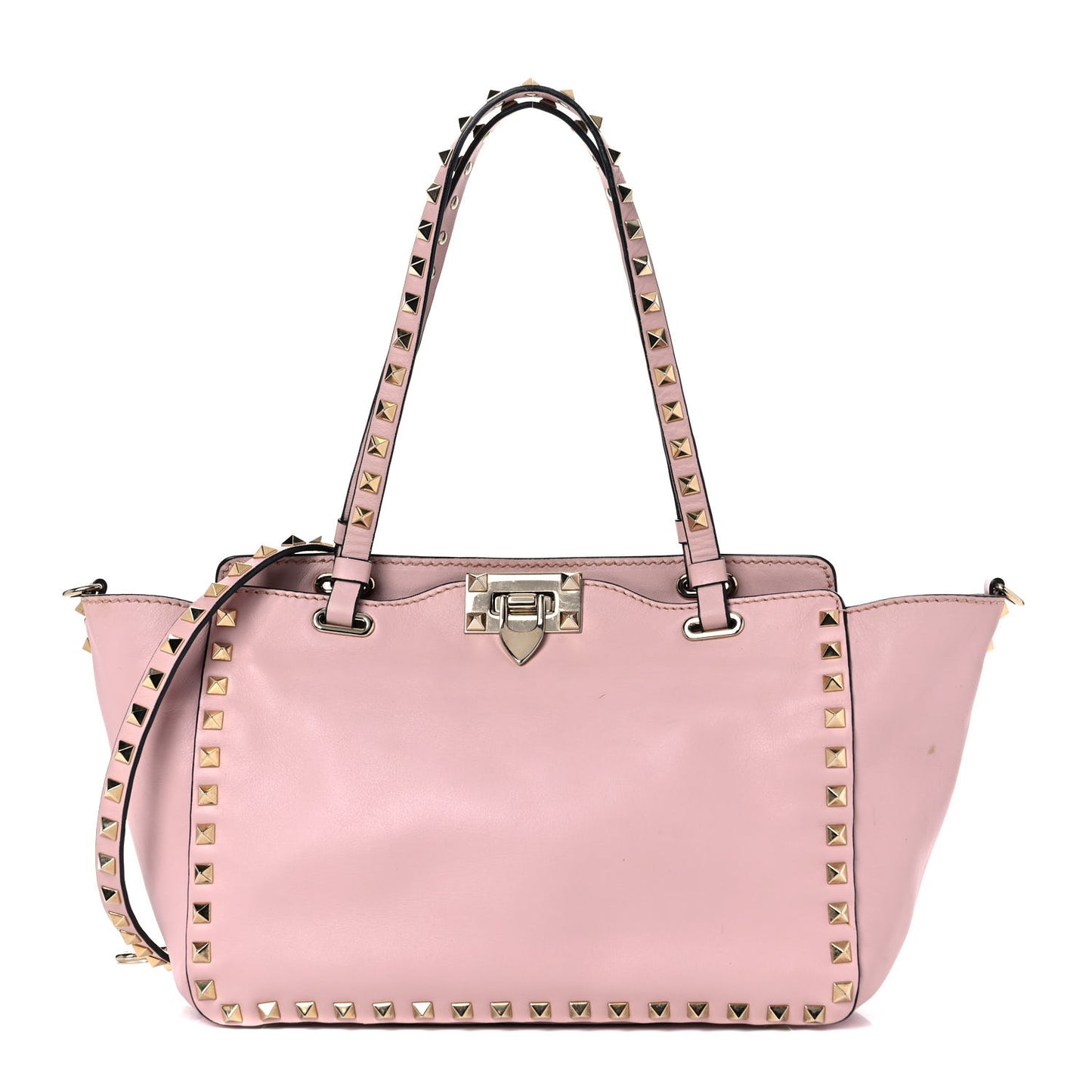 Vitello Small Rockstud Tote Pink