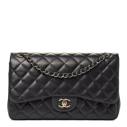 Chanel Lambskin Quilted Jumbo Double Flap Dark Grey 1 of 4