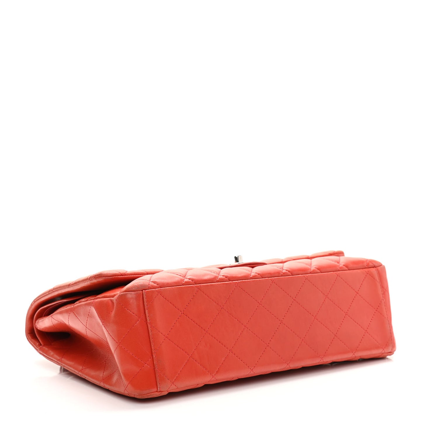 Lambskin Quilted Maxi Double Flap Red