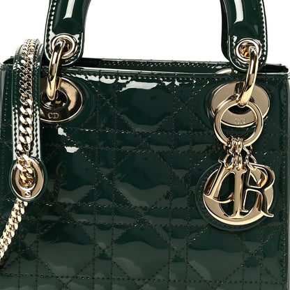Christian Dior Patent Cannage Mini Lady Dior Pine Green 8 of 10