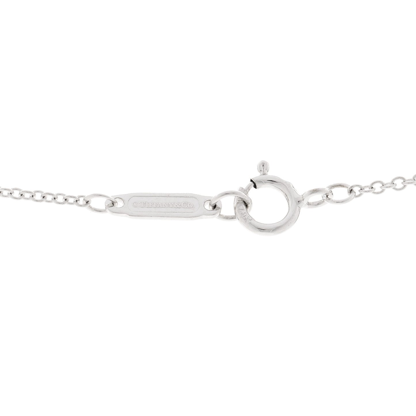18K White Gold Diamond Small T Smile Pendant Necklace