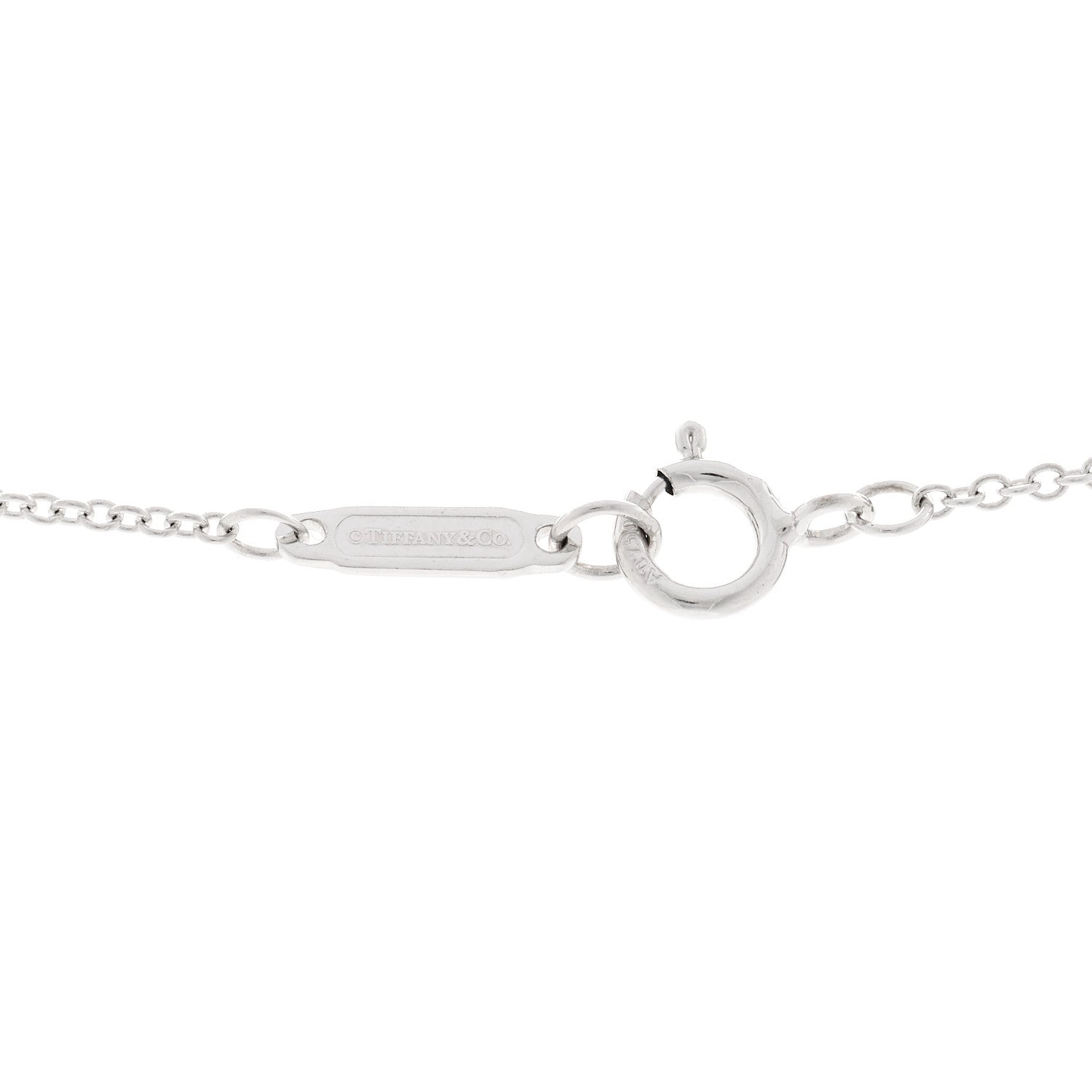 Tiffany 18K White Gold Diamond Small T Smile Pendant Necklace 4 of 4