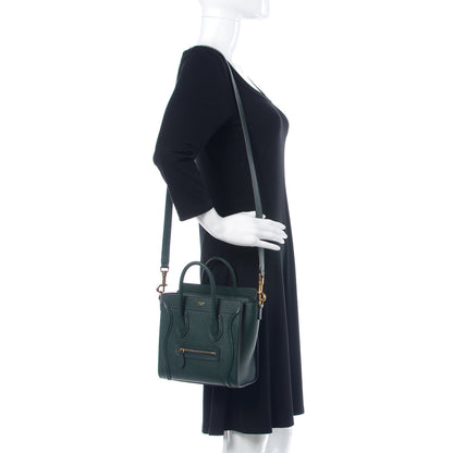 Celine Drummed Calfskin Nano Luggage Amazone 2 of 10