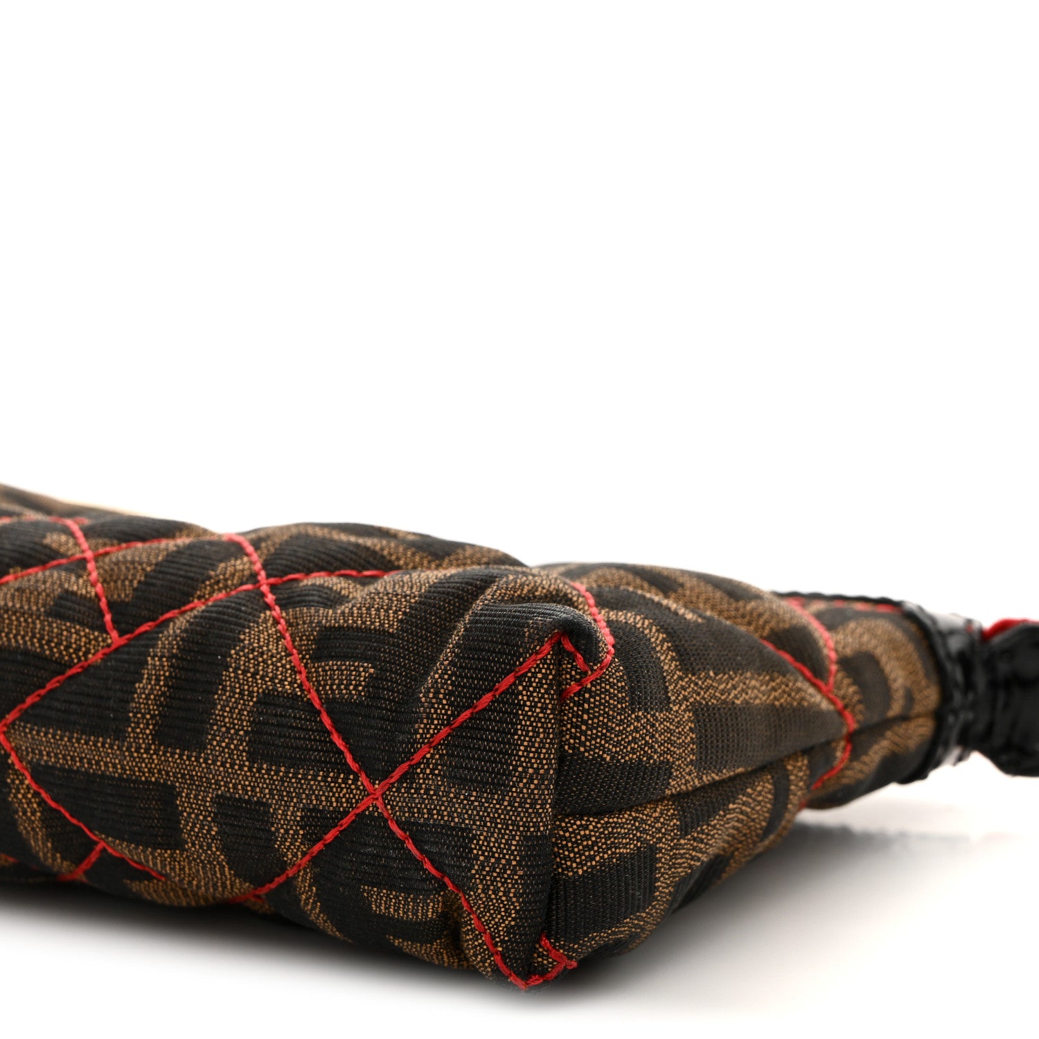 Fendi Zucca Quilted Pochette Tobacco Red 11 of 12