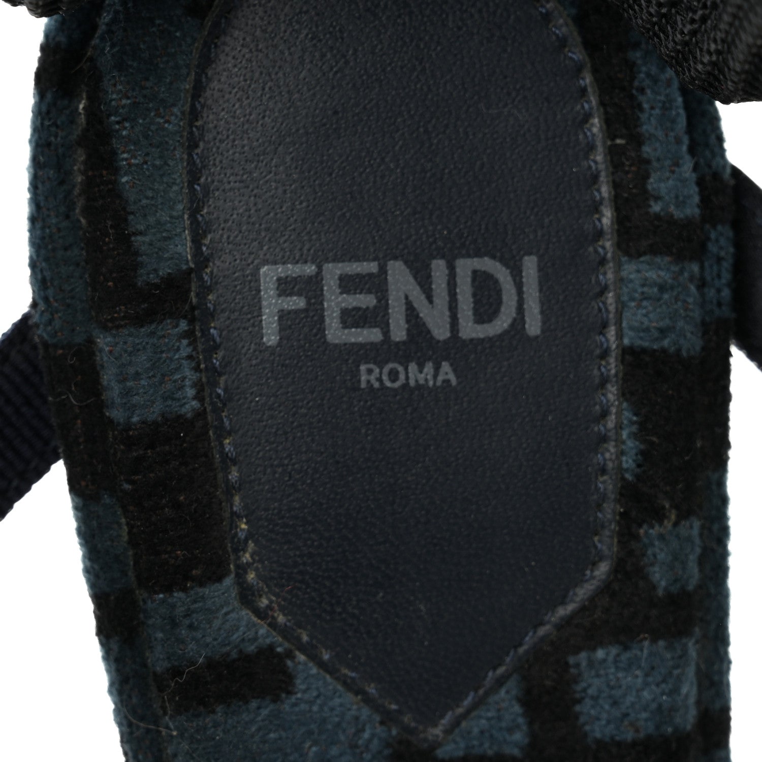 Fendi Fabric Jacquard FF Colibri Lite 85mm Slingback Pumps 38 Black Blue 7 of 7