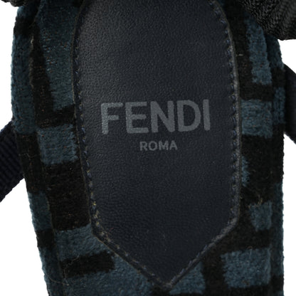 Fendi Fabric Jacquard FF Colibri Lite 85mm Slingback Pumps 38 Black Blue 7 of 7