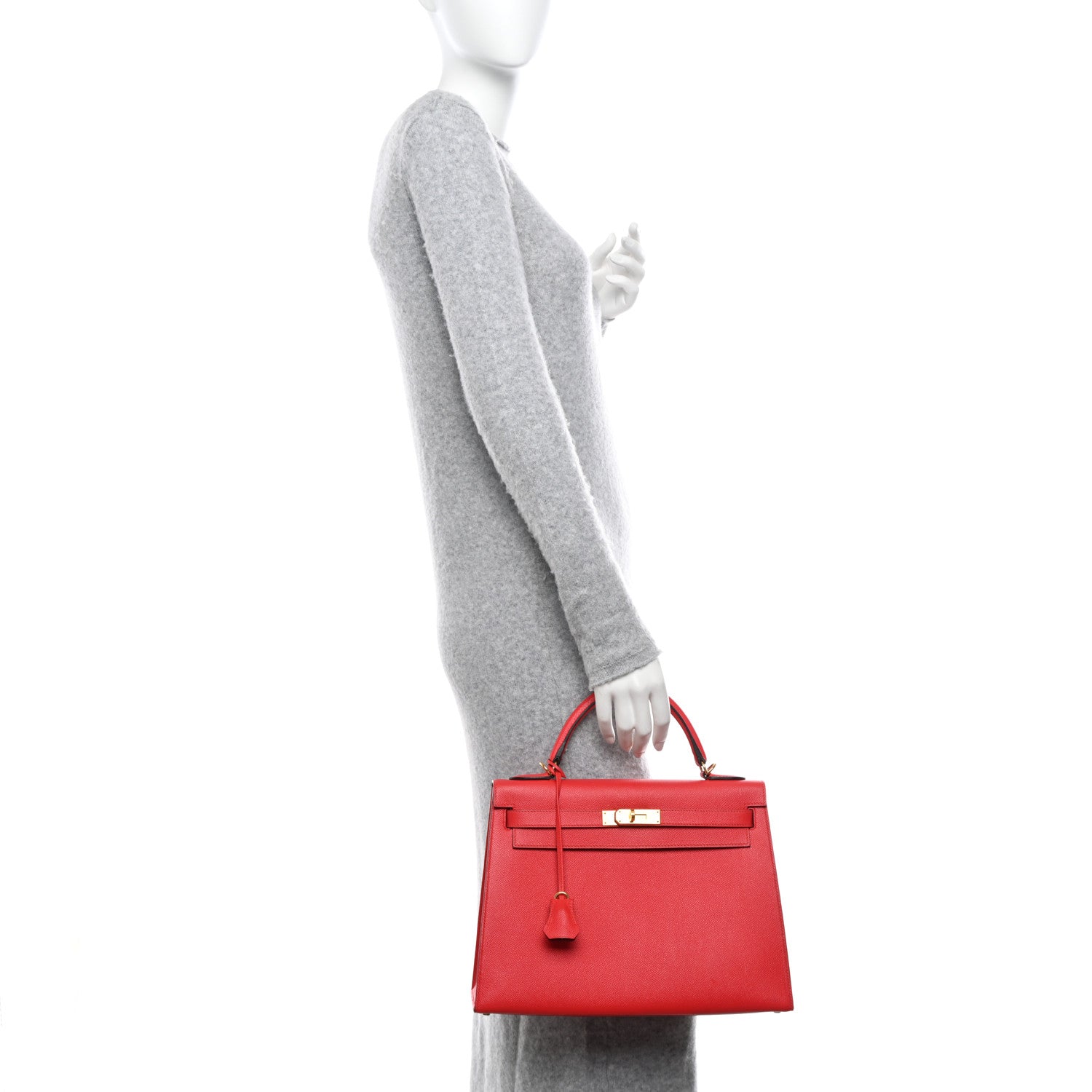 Hermes Epsom Kelly Sellier 32 Rouge Tomate 2 of 14