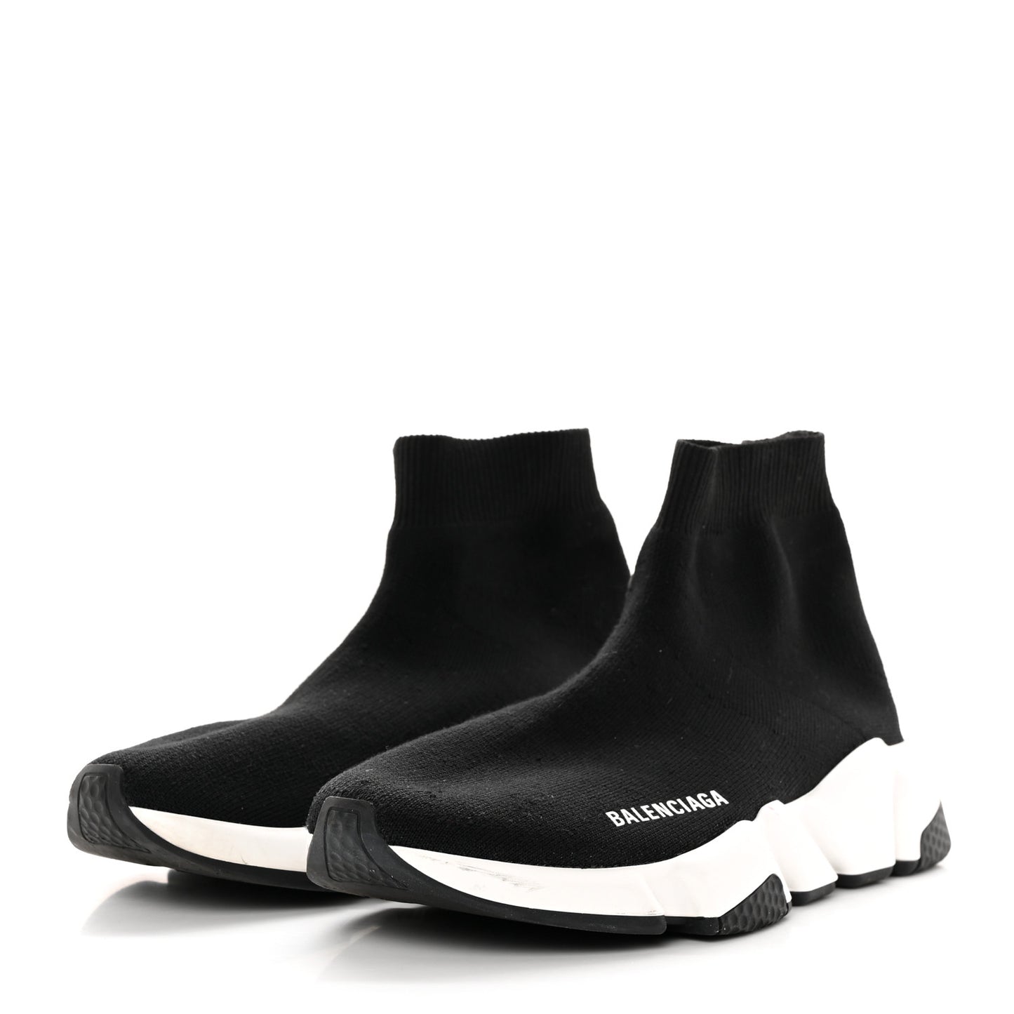 Neoprene Knit Womens Speed Sneakers 38 Black White