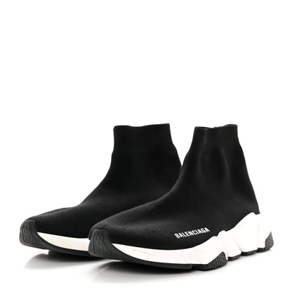 Balenciaga Neoprene Knit Womens Speed Sneakers 38 Black White 3 of 16