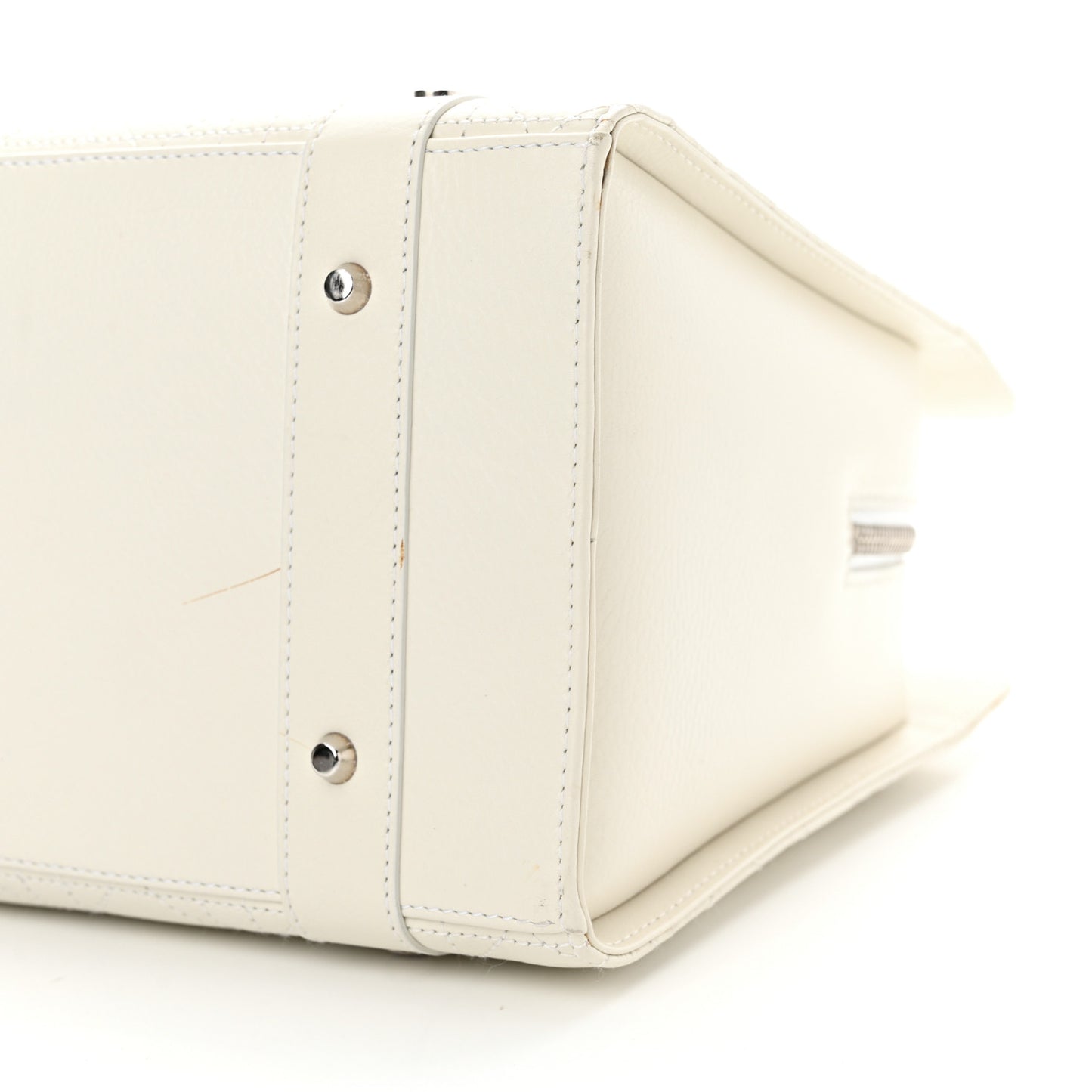 Lambskin Cannage Soft Lady Dior East West White