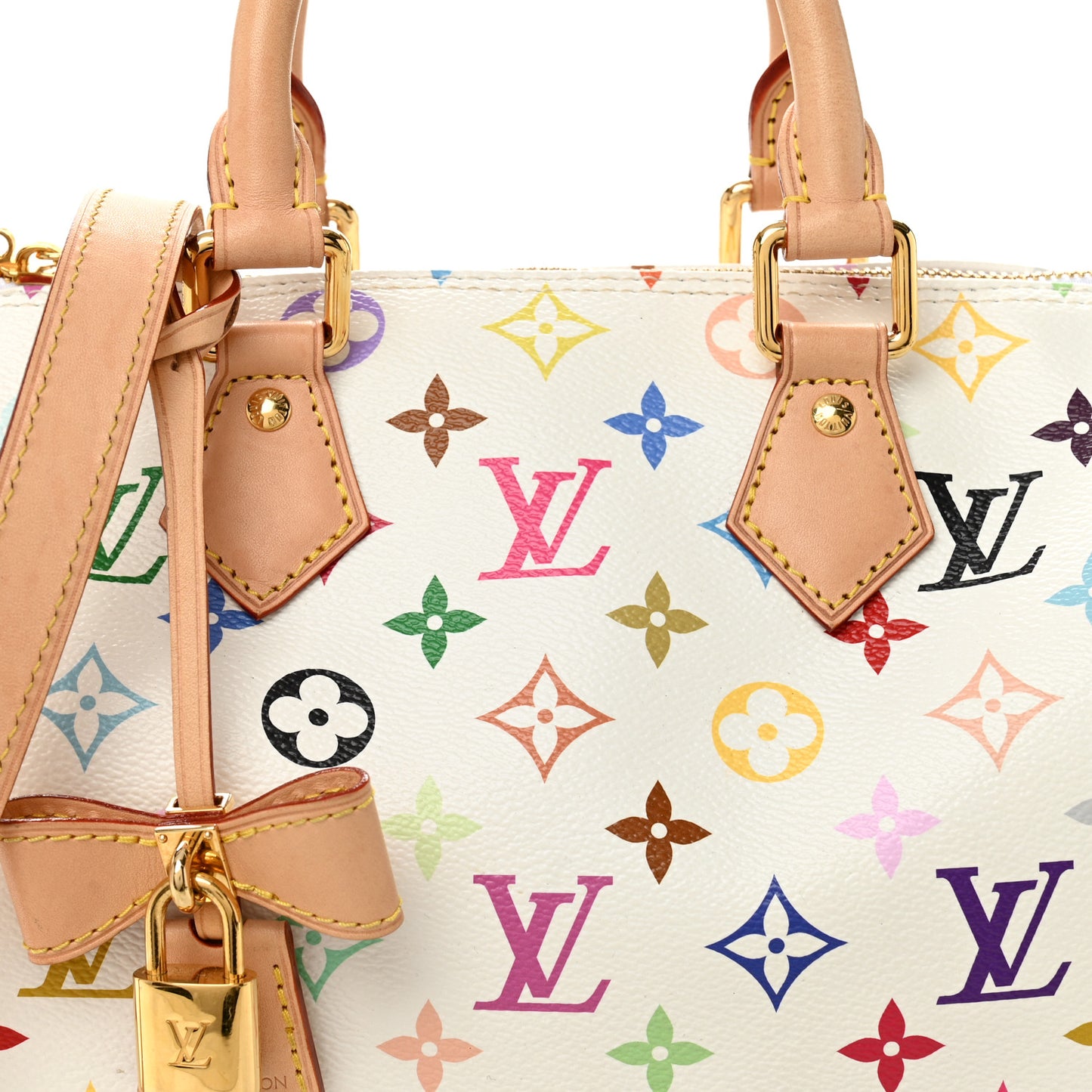 LV X TM Monogram Multicolor Speedy Bandouliere 25 White