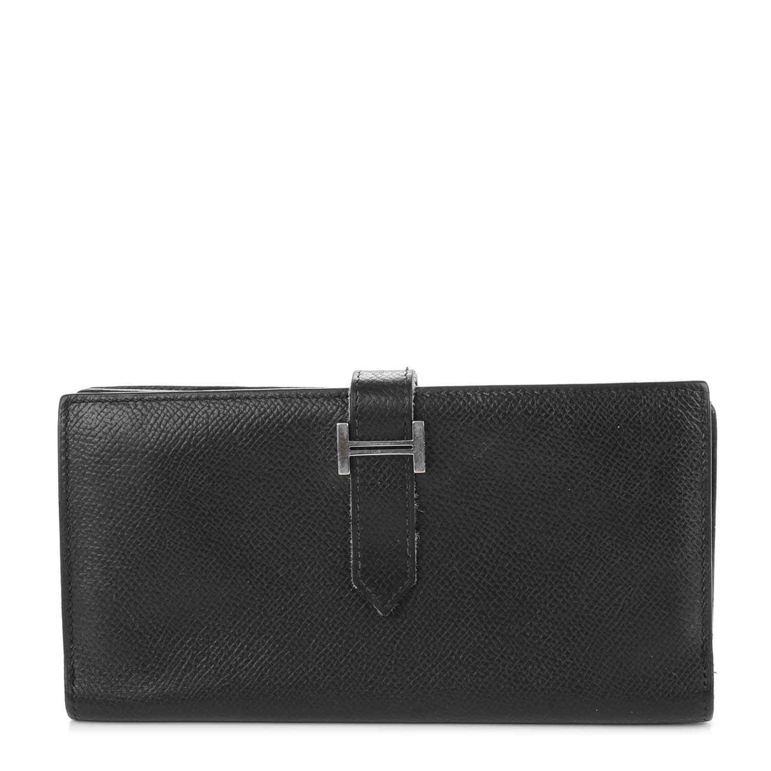 Hermes Epsom Bearn Gusset Wallet Black 1 of 8
