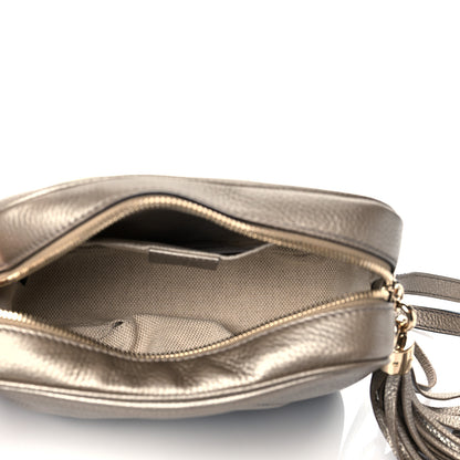Gucci Metallic Pebbled Calfskin Small Soho Disco Bag Golden Beige 5 of 12