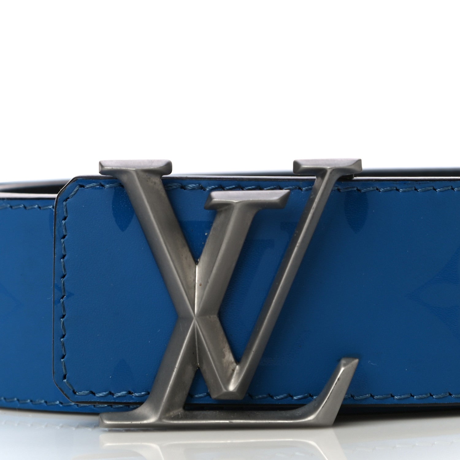Louis Vuitton Calfskin Monogram 40mm LV Initiales Reversible Belt 95 38 Blue 3 of 11