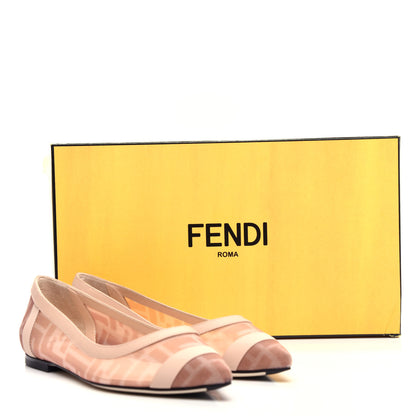 Fendi Mesh FF Skimmer Ballerina Flats 35 Rose Nude 10 of 10