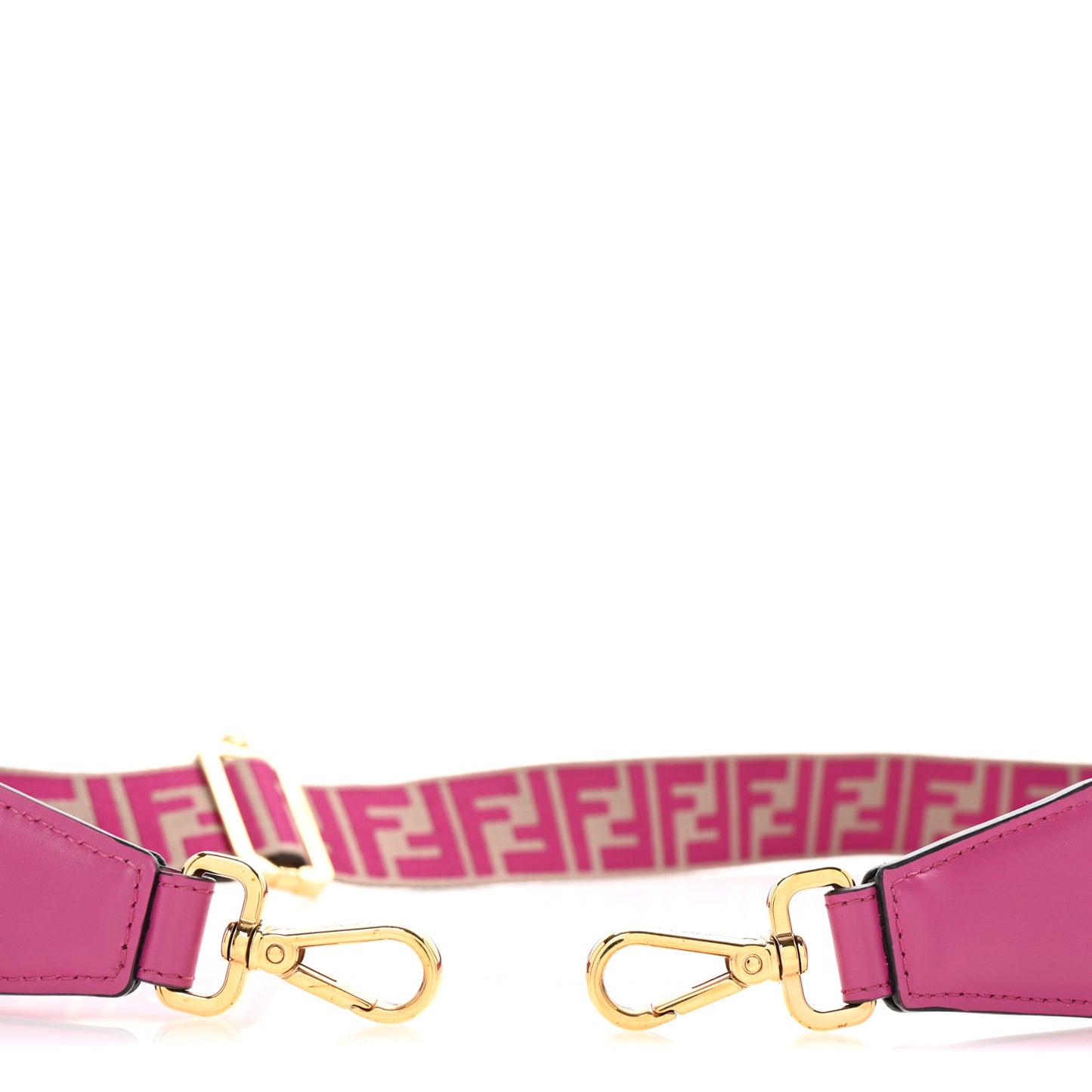 Ribbon Vitello Seta FF 1974 Pequin Reversible Adjustable Strap You Marrone Pink