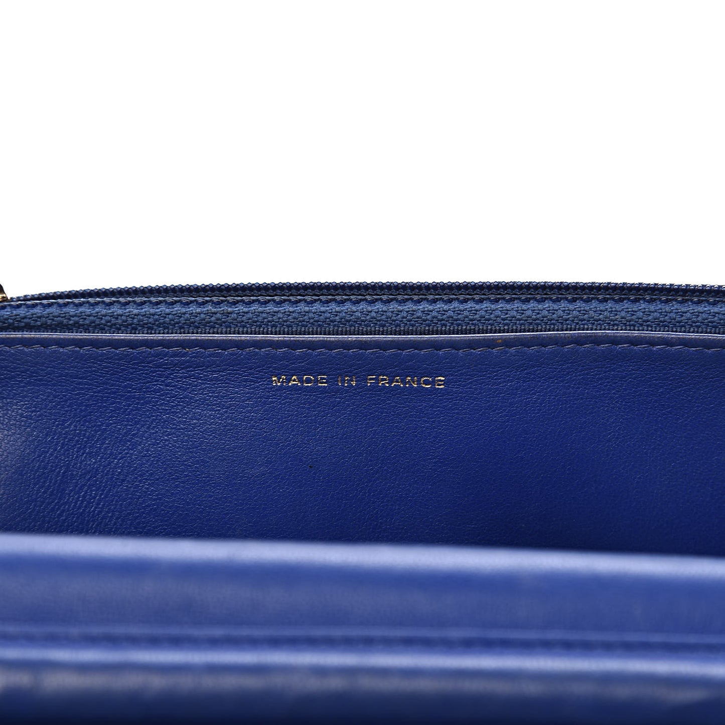 Lambskin Quilted Wallet On Chain WOC Dark Blue