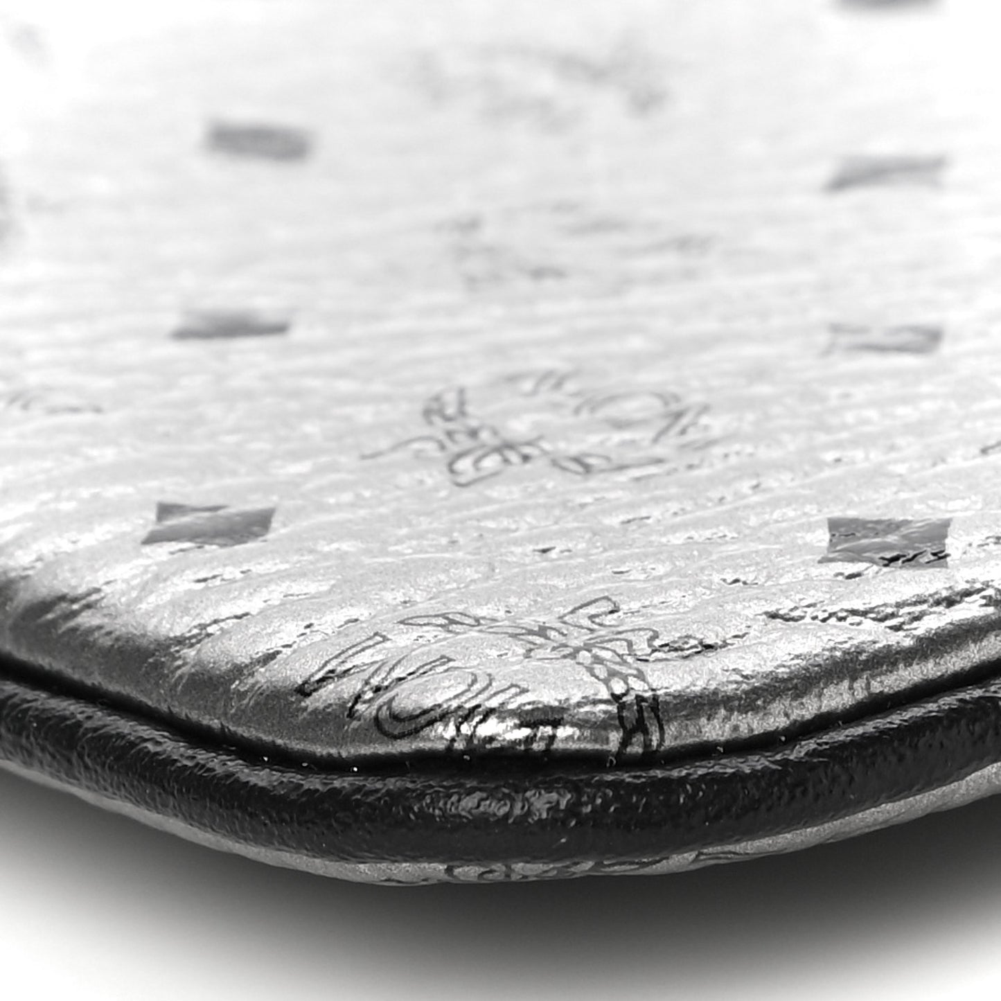 Metallic Visetos Medium Crossbody Pouch Silver