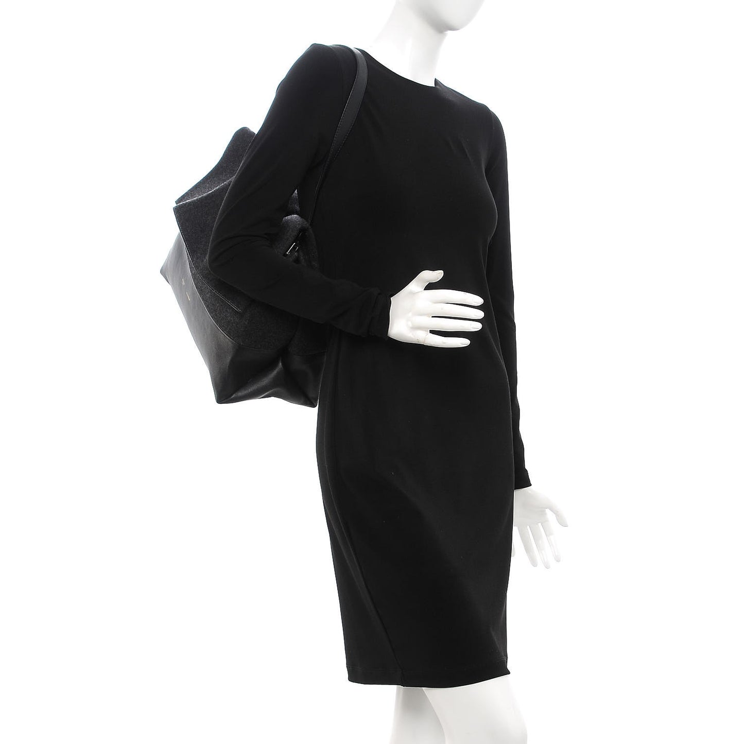 Calfskin Felt All Soft Shoulder Bag Dark Grey