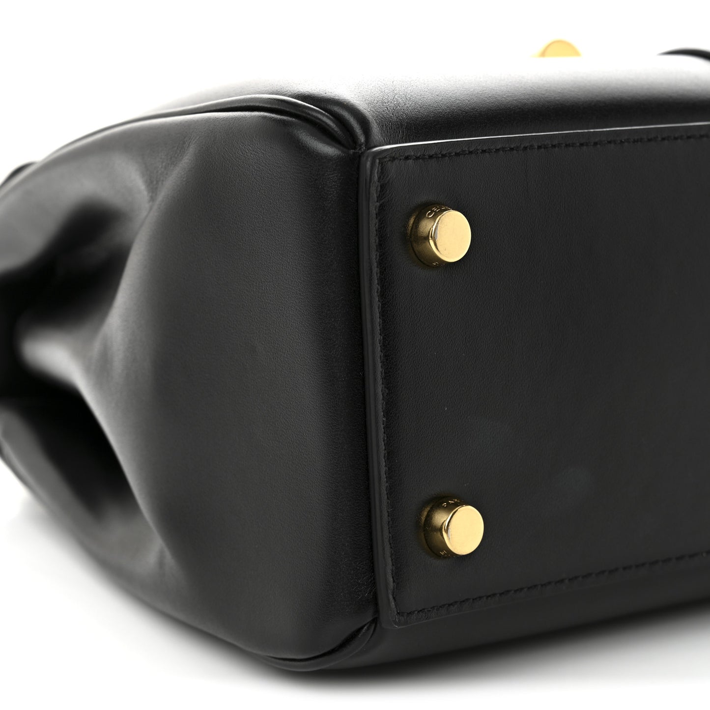 Satinated Calfskin Small 16 Top Handle Bag Black