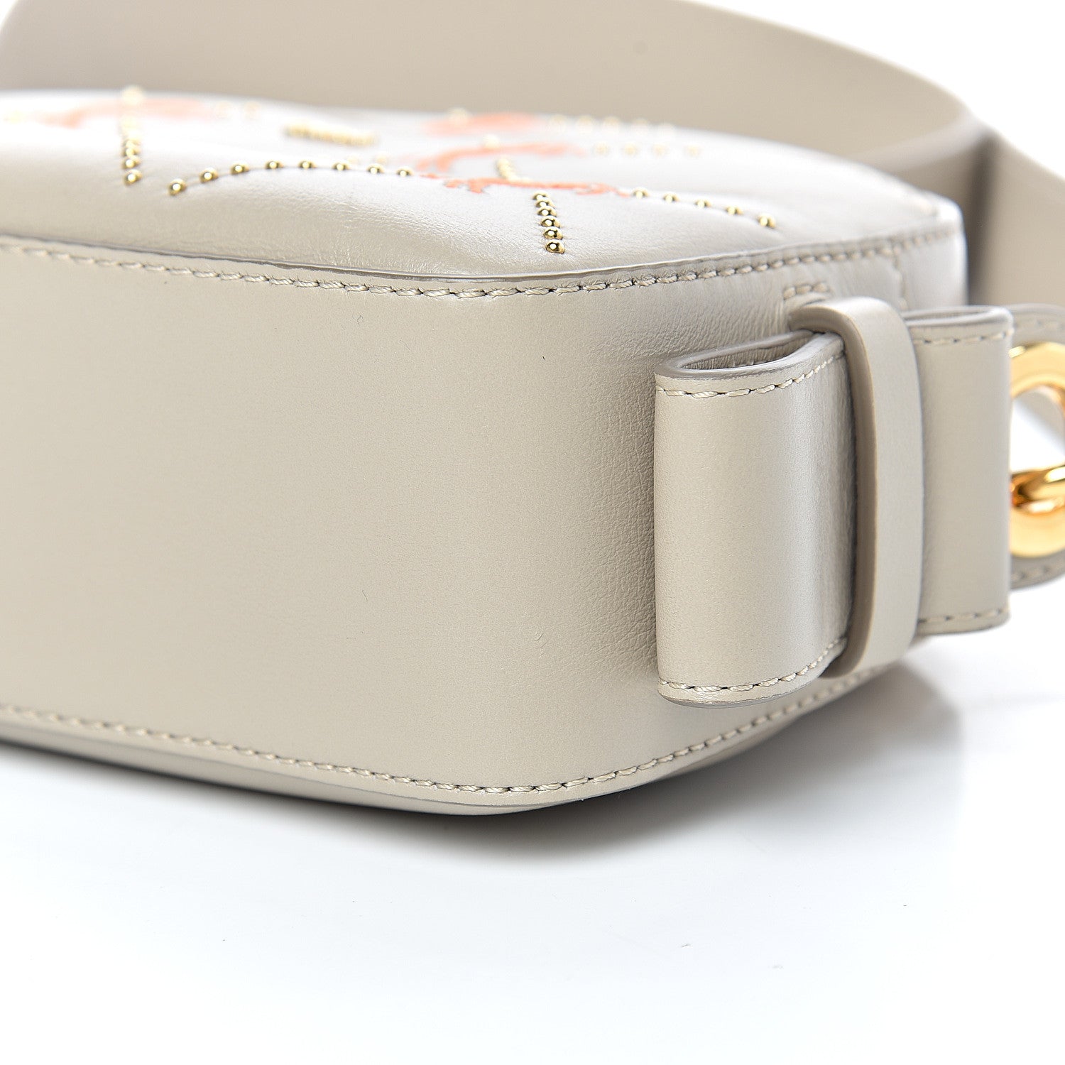 Chloe Smooth Calfskin Little Horses Embroidered Shoulder Bag Pastel Grey 10 of 10