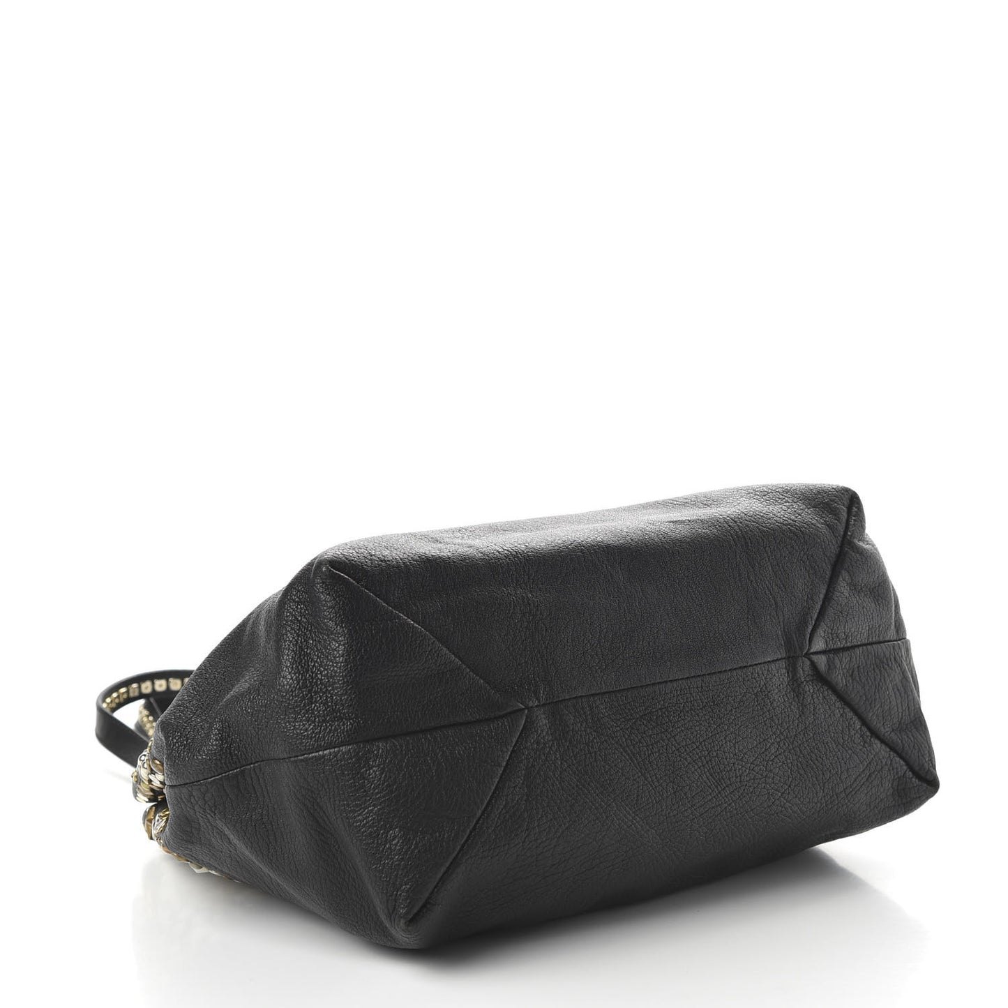 Grainy Calfskin Star Studded Tote Black
