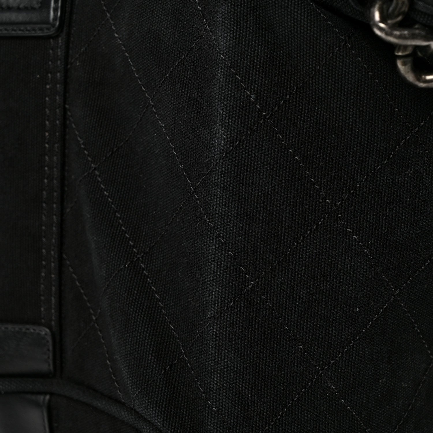 Chanel Washed Toile Calfskin Quilted Trolley Black 12 of 13