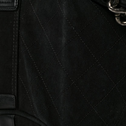 Chanel Washed Toile Calfskin Quilted Trolley Black 12 of 13