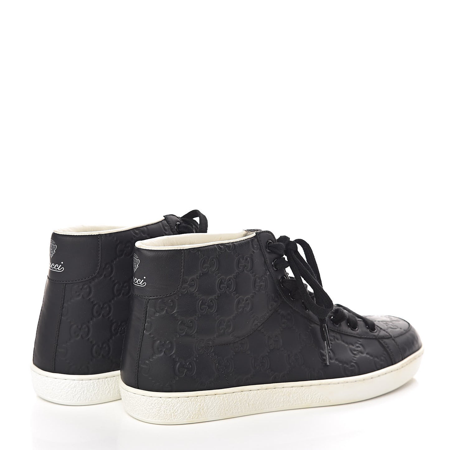 Rubber Guccissima Mens High Top Sneakers 8.5 Black