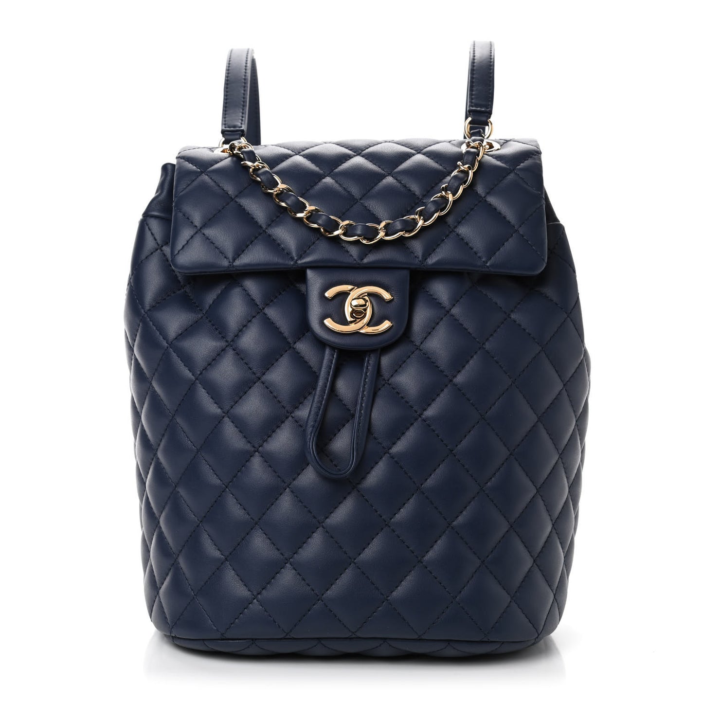 Calfskin Quilted Small Urban Spirit Backpack Navy