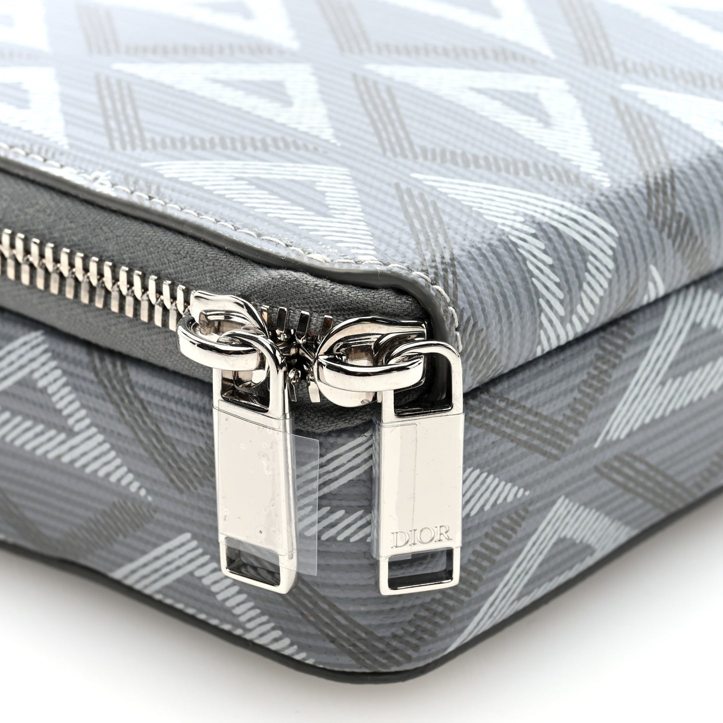 Coated Canvas CD Diamond Messenger Pouch Grey