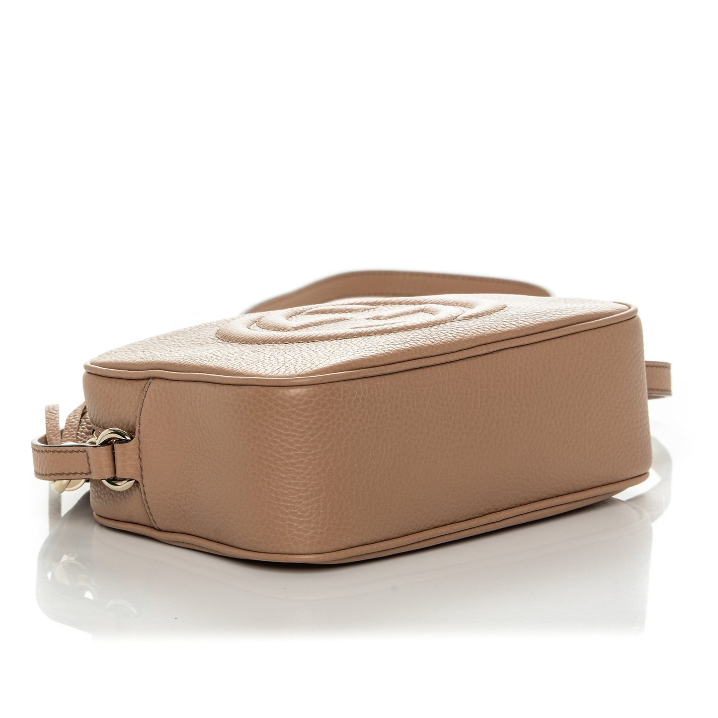 Pebbled Calfskin Small Soho Disco Bag Rose Beige