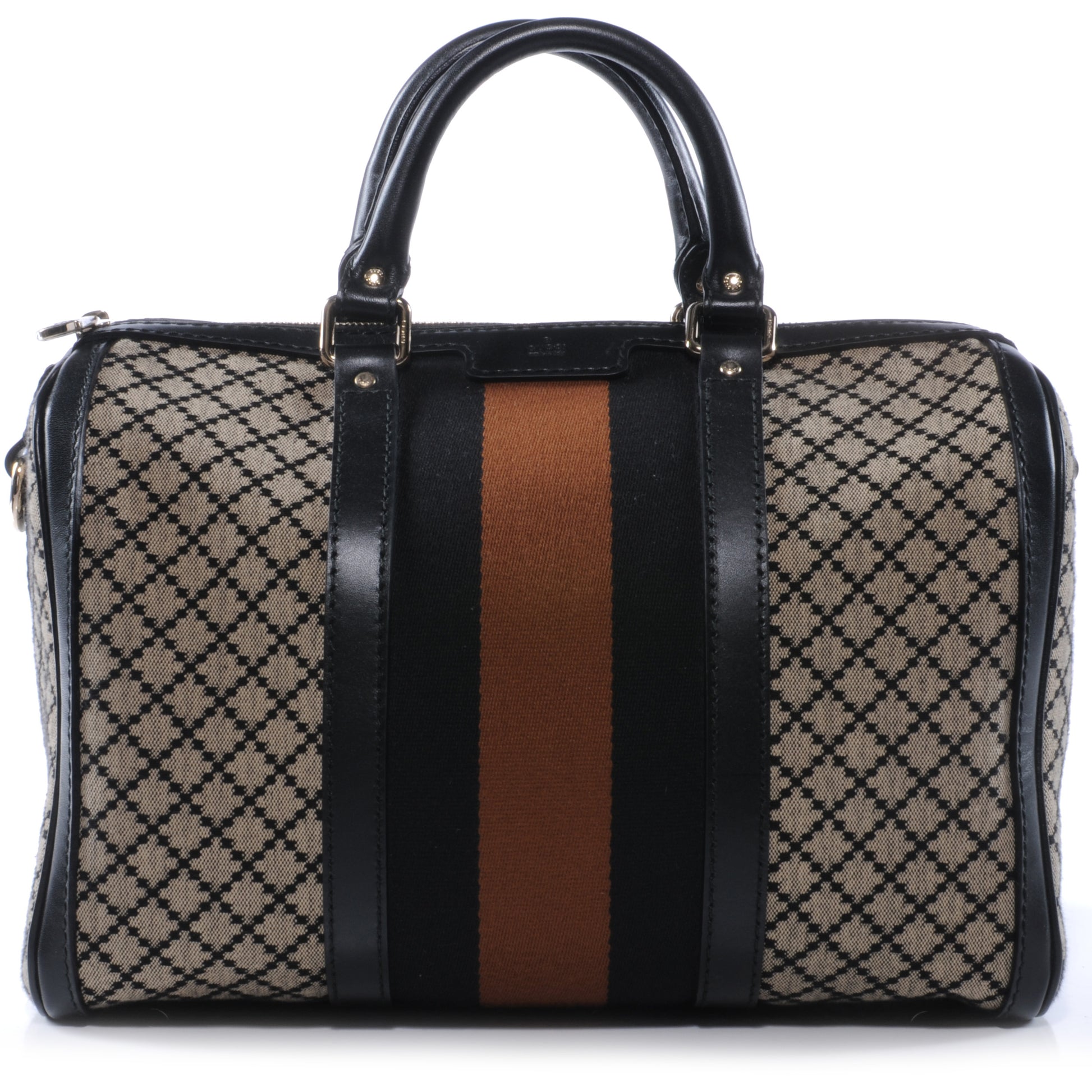 Gucci Diamante Vintage Web Medium Boston Black 1 of 9