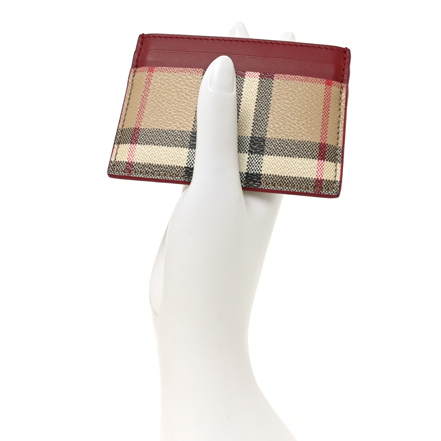 Burberry Vintage Check Calfskin Card Case Red 2 of 7